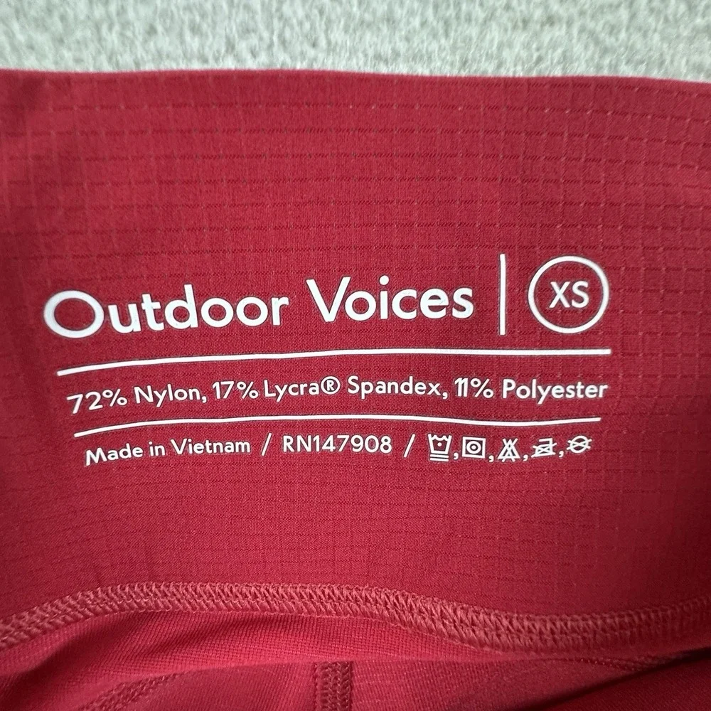 Outdoor Voices TechSweat Core 7/8 Leggings Womens XS Red Performance Yoga Gym